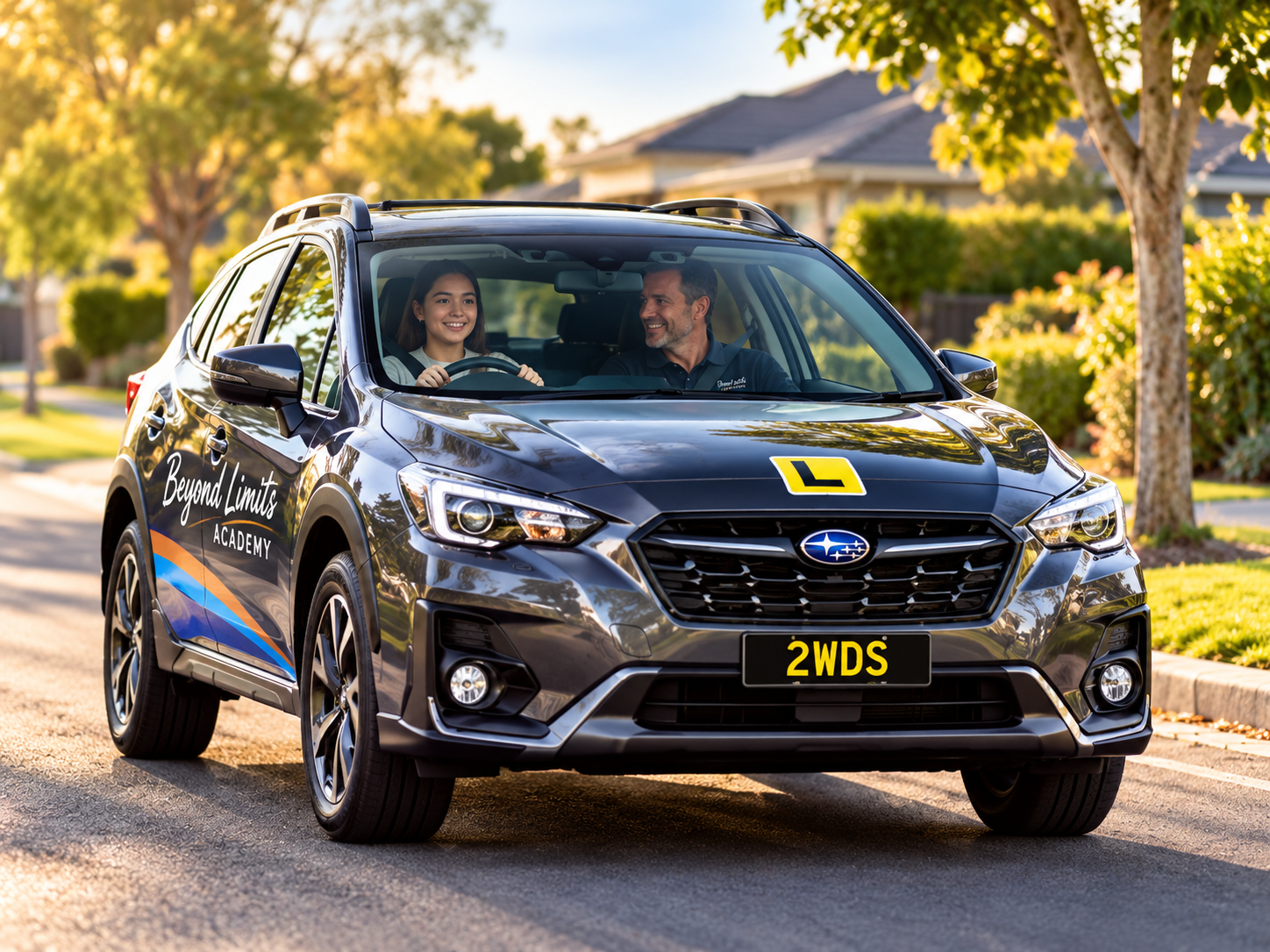 Mainstream driving lesson with calm professional tone